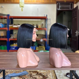 วิกผมแท้ราคาถูก วิกผมเวียดนามแบบไม่ต้องใช้กาว วิกผมหน้าผากลูกไม้แบบสั้น วิกผมบ๊อบสั้น ผลิตภัณฑ์ผมแท้ - Product Image 4