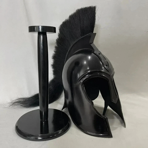 Conjunto de Armadura Espartana Romana de Acero Negro con Casco, Escudo y Malla Musculosa para LARP y Cosplay Histórico - Product Image 2