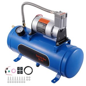 Sistema Compressore d'Aria a Bordo 12V, 6 Litri, Compressore per Pneumatici con Clacson da Treno, Pressione di Lavoro 120 psi - Product Image 5