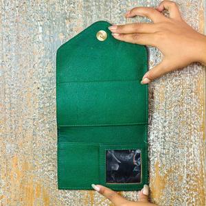 Cartera Larga de Cuero Genuino Hecha a Mano para Mujer, con Grabado de Letras, Estilo Bohemio, Cierre Abierto, Gran Capacidad, Portátil, para Uso Diario - Product Image 3