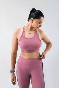 High <b>Support</b> Lightweight Seamless Solid Sports Bra with Removable Padding Quick Dry Workout <b>Crop</b> <b>Top</b> for Yoga Gym Fitness - Product Image 4