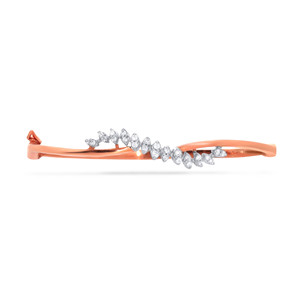 GLEAMORA ENTERPRISE Rose Gold Lab Grown Diamond Round Brilliant Cut Classic Floral 14K Women's <b>Bangle</b> <b>Bracelet</b> - Product Image 2