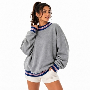 Vente flash : Sweat-shirt à col montant à manches longues en tricot pour femmes, avec broderie personnalisée du logo, pour l'hiver - Product Image 1