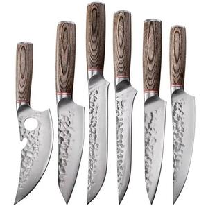 6 PCS Hand Forged Japanese Chef Boning <b>Utility</b> <b>Knives</b> Set Stainless Steel with Wood Handle for Kitchen & Camping - Product Image 5