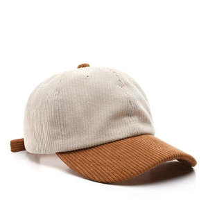 Casquette de baseball en velours côtelé personnalisable, sangle réglable, visière incurvée, bicolore, style streetwear décontracté, logo personnalisé, vente en gros - Product Image 2