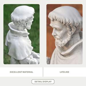 Statue de Saint François d'Assise de 31,1 pouces de hauteur, décoration spirituelle de jardin, en oxyde de magnésium - Product Image 4