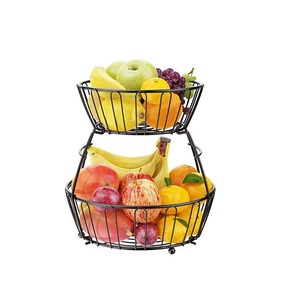 Panier à fruits en métal sur le thème de la nature pour la décoration artistique de la cuisine, le rangement et la présentation sur le comptoir ou la table à manger - Product Image 6