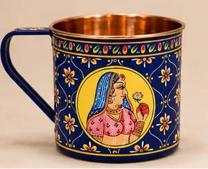 Taza Moscow Mule de Lujo, Estilo Mughal, Jarra de Cerveza de Metal Sólido Resistente, Forma Cilíndrica, Elegante y Tradicional - Product Image 3