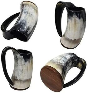 High Quality Buffalo Horn Viking Wine Drinking Mug Handcrafted India Polished Agate Technique Waterproof Natural Crafts - Product Image 1