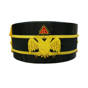Custom Scottish Rite 32nd Degree Crown <b>Cap</b> High Quality Velvet Gold Embroidery Ceremonial Headwear Bullion Embroidery Premium - Product Image 1