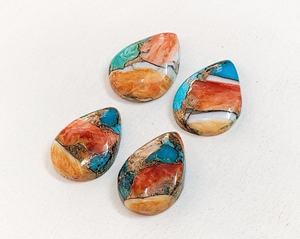 Cabochon en turquoise cuivrée de qualité AAA, forme poire, 21*14 mm, pierre précieuse 100% naturelle pour la création de bijoux, prix de gros. - Product Image 3