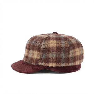 Casquette plate en laine à carreaux unisexe, décontractée, non structurée, style béret, printemps automne, adulte, 56-58CM, logo personnalisé, vente en gros, usine OEM, style newsboy - Product Image 2