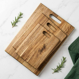 Planche à découper en bois d'acacia multi-tailles personnalisable pour la cuisine et le service, planche à charcuterie avec poignée, écologique, passe au lave-vaisselle - Product Image 5