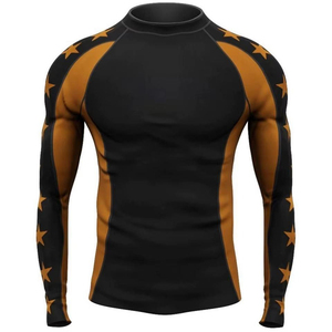 Wholesale High Quality Printed <b>Men's</b> Rash Guard Long Sleeves UV Protection Anti-Bacterial Quick Dry Customizable Logo/Color - Product Image 4