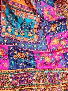 Hot Selling Hand Made Embroidery Lace Mirror Decoration Silk Shawls For Women Traditional <b>Scarves</b> & Shawls & Hijab For Adults - Product Image 5