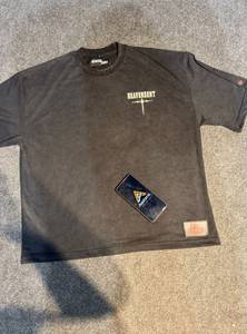 เสื้อยืดแขนสั้นสีดำทรงโอเวอร์ไซส์ คอโอ แบรนด์ Heavensent สำหรับผู้ชาย สไตล์ลำลอง โลโก้ด้านหน้า ผ้าคอตตอนเจอร์ซีย์เนื้อนุ่ม ระบายอากาศได้ดี - Product Image 2