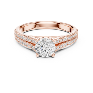 Bague exclusive en diamant de laboratoire taille ronde, élégante pour mariage et fiançailles, bijoux de mariée, fournisseur OEM en gros - Product Image 1