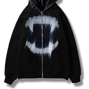 Sudadera con Capucha Modular con Pedrería para Hombre, Mezcla de Algodón y Poliéster, Paneles de Cristal Desmontables, Capucha con Cordón Ajustable - Product Image 2