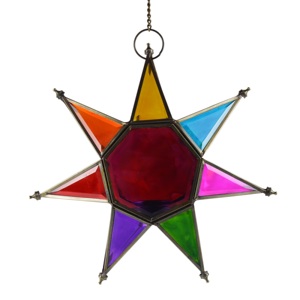 Best Festive Design Hanging T--Light Holder Decor Sky Blue Colored Finishing Design Hanging <b>Lantern</b> Glass <b>Tealight</b> Holder - Product Image 6