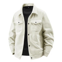Veste chemise en velours côtelé noir pour homme, col rabattu, simple boutonnage, manteau décontracté d'automne avec poches, motif camouflage, respirant