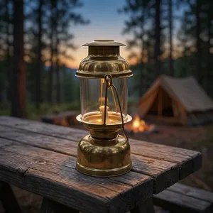 Vintage Brass Lantern <b>Lamp</b> Showpiece for Home Decor Antique Decorative <b>Table</b> Lantern Rustic Hanging Lantern Gift - Product Image 5