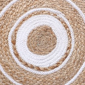 Tapis en jute tressé au design unique, tissé à la main, en fibres naturelles, pour salon, chambre, salle à manger et décoration de villa - Product Image 3