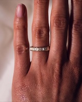 Anillo de Eternidad con Incrustaciones de Esmeraldas Cultivadas en Laboratorio, Corte Esmeralda, Sin Níquel, 2CTW, Plata de Ley 925 con Baño de Oro Rosa, Anillo de Boda Romántico