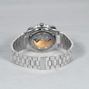 Reloj de Lujo para Hombre, Plata de Ley 925, Chapado en Platino, Estilo Hip Hop, con Diamantes Moissanite, Movimiento de Cuarzo, Caja de 9 mm - Product Image 6