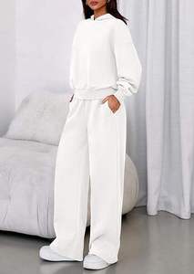 <b>Women's</b> Solid Color Drawstring Regular Fit <b>Straight</b> <b>Leg</b> Fleece Polyester/Cotton Vintage Eco-Friendly Sweatpants <b>Joggers</b> OEM - Product Image 4
