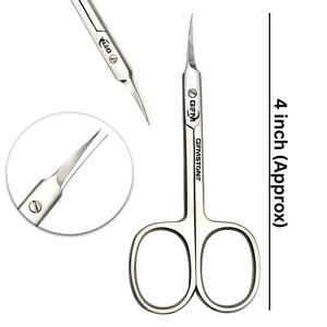 Ciseaux à cuticules professionnels à lame incurvée, 4 pouces, en acier inoxydable, outil de manucure et pédicure de précision, outil de soin des ongles - Product Image 1