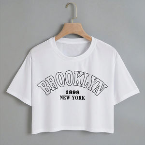 Camiseta Informal de Manga Corta para Mujer, 100% Algodón, Color Sólido, Transpirable, Ecológica, con Estampado Digital - Product Image 6