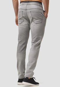 Jeans droits pour hommes, jeans en denim élégants, vêtements de rue pour hommes, coupe ajustée blanche, jeans stretch slim fit pour hommes - Product Image 5