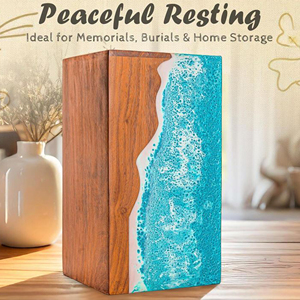 Handcrafted Memorial Wooden Urn with Brass Accent Elegant Wooden Funeral Urn for Family Memorials by AYAANS - Product Image 5