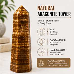หินอะราโกไนต์ธรรมชาติทรงหอคอย ขนาด 3-4 นิ้ว ขัดเงา สีน้ำตาล หินอัญมณีปลายแหลม แกะสลักด้วยมือ สำหรับเสริมฮวงจุ้ย งานศิลปะจาก ALIZA AGATE EXPORTS - Product Image 5
