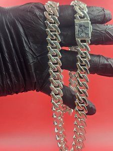 Pulsera de eslabones cubanos Iced Out con moissanita, acabado plateado, engaste pavé, joyería de lujo estilo Hip Hop - Product Image 5