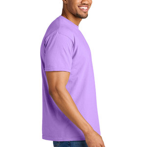 เสื้อยืดสีม่วง ผ้าคุณภาพสูง 52% ผ้าฝ้าย 48% โพลีเอสเตอร์ เสื้อผ้าแบบมีห่วงคล้อง ผ้าถักแบบพรีเมียม เสื้อยืดผ้าถักสั่งทำพิเศษ - Product Image 1