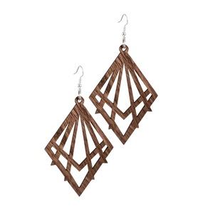 Pendientes de Madera de Alta Calidad al por Mayor, Joyería de Moda, Diseño Creativo, Estilo Clásico Adorable, Precio de Fábrica - Product Image 3