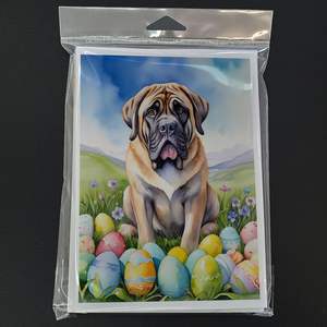 Mastiff Easter Egg Hunt Whimsical A7 Tamaño 5x7 Tarjetas de notas en blanco Paquete de 8 con sobres Tarjetas de felicitación - Product Image 3