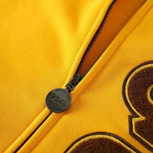 Veste en molleton dorée Iota Phi Theta, style universitaire, marron et or, vêtements grecs, style Letterman, veste premium ajustée - Product Image 3