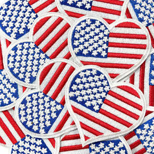 Patchs brodés thermocollants pour chapeaux, motif drapeau cœur patriotique, applique DIY - Product Image 4