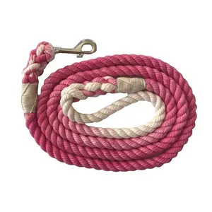 Pets leads supplies stylish pet collars wholesale leashes luxury dog rope leash handmade colored cotton rope dog leads