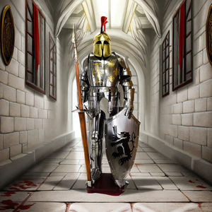 Traje Medieval de Armadura Wearable Steel Armor Crusader ~ Combat Full Body Templar Knight Armor Traje de cuerpo completo Silver Polish - Product Image 2