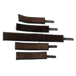 Menottes et attaches de cheville en cuir de vachette de qualité supérieure avec rembourrage épais et boucles métalliques - Product Image 5