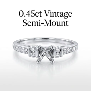 Élégante bague de fiançailles semi-montée en or massif 18 carats avec accents de diamants naturels, monture de mariage, MOQ 1 pièce - Product Image 1