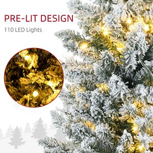 Albero di Natale Artificiale Sottile da 1,5 m con Rami Realistici e Luci LED Bianco Caldo, Albero di Natale Artificiale Verde a Matita - Product Image 5