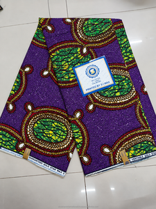 Green <b>Orange</b> Luxury African Wax Print Ankara Fabric Geometric Circle Pattern for <b>Women</b> Dressmaking - Product Image 3