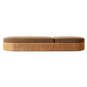 Colección Signature Hotel Emma, Tumbona de Exterior de Lujo en Madera de Teca Curvada, Diseño de Plataforma con Cojín Tapizado Ajustable - Product Image 3
