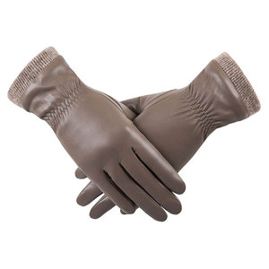 Fashion Warm Winter Windproof Genuine Leather Customer Demanded Dressing Gloves Cheap Price Plain Style Fashion Leather Gloves - Product Image 1