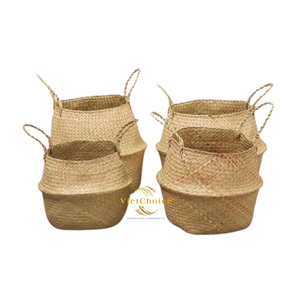 VIETCHOICE - Cestas de Almacenamiento Tejidas de Paja y Hierba Marina, Ecológicas, Clásicas, Multiusos, Vietnam - Product Image 6