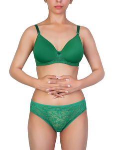 Conjunto de 2 Piezas de Traje de Baño para Mujer, Top de Bikini con Borde Bordado + Braguitas, Traje de Baño de 2 Piezas / Bikini Sexy para Mujer - Product Image 2